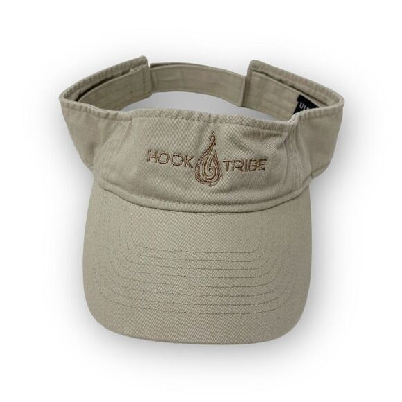 Hook Tribe Ultra Club Classic Cut Tan Visor 100% Cotton Adjustable OSFM - Picture 6 of 8